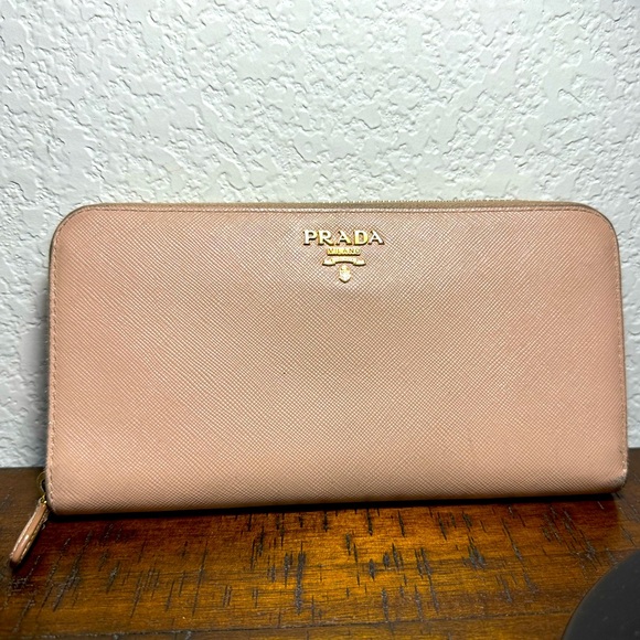 Prada Saffiano Leather Zip Around Wallet - Picture 1 of 13